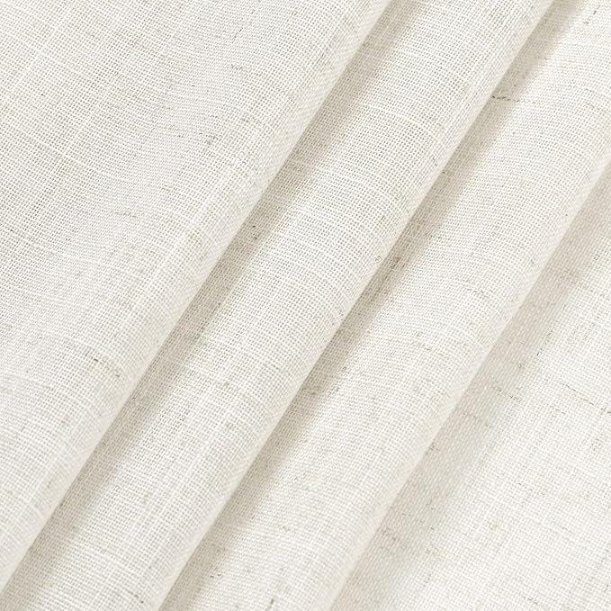 Cream Kitchen Cafe Curtains 45 Inch Length 2 Panel Set Back Tab Pocket Semi Sheer Light Filtering Short Curtain Natural Farmhosue Small Curtains for Basement Window Bathroom Living Room 52x45