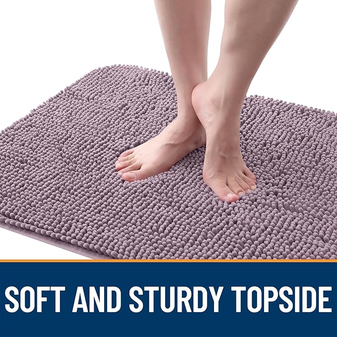 OLANLY Dog Door Mat for Muddy Paws 59x20, Absorbs Moisture and Dirt, Absorbent Non-Slip Washable Doormat, Quick Dry Chenille Mud Mat for Dogs, Entry Indoor Entryway Carpet for Inside Floor, Deep Plum