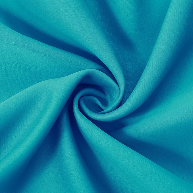 LEMOMO Turquoise/Teal Blackout Curtains/38 x 54 Inch/Set of Two Panels Grommet Living Room Curtains