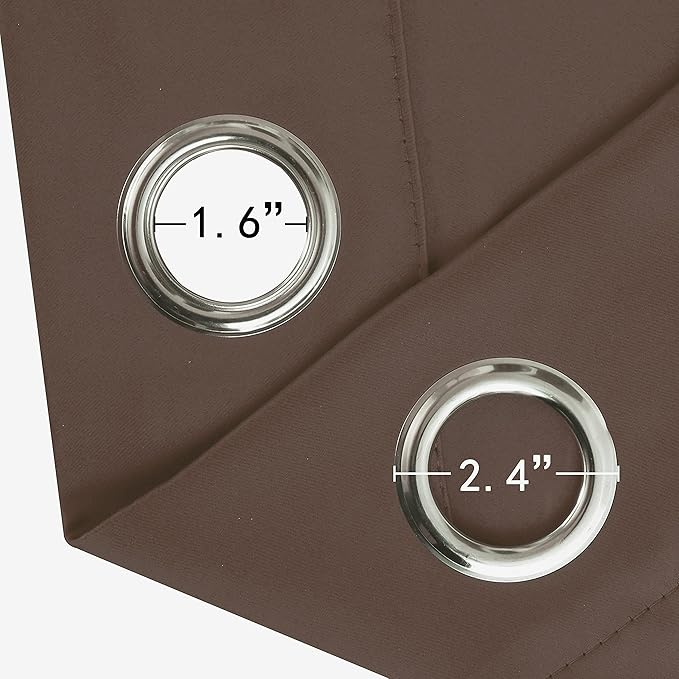 LEMOMO Chocolate Brown Thermal Blackout Curtains/52 x 54 Inch/Set of 2 Panels Room Darkening Curtains for Bedroom