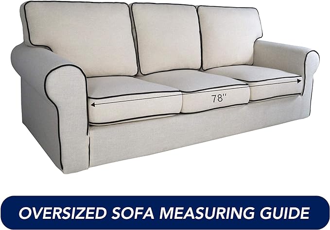 PureFit Super Stretch Sofa Slipcover – Spandex Non Slip Soft Couch Sofa Cover, Washable Furniture Protector with Non Skid Foam and Elastic Bottom for Kids, Pets （Oversized Sofa, Cyan）