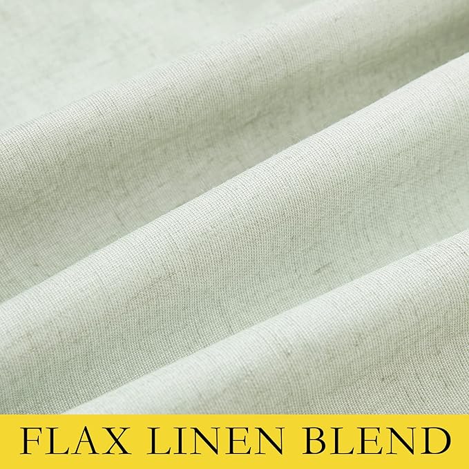 NICETOWN Extra Long Linen 100% Blackout Curtains 102" Length 2 Panels Set with Thermal Insulated Liners, Sage Green, 62" Width, Farmhouse Style Window Draperies for Patio Sliding Glass Door
