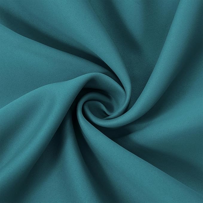 LEMOMO Sea Teal Thermal Blackout Curtains/52 x 72 Inch/Set of 2 Panels Room Darkening Curtains