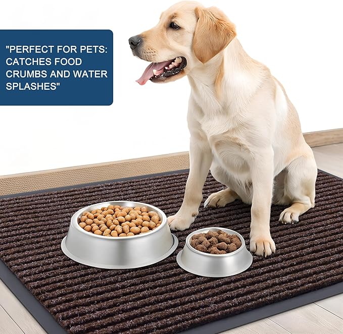 OLANLY Front Door Mat Indoor Outdoor Entrance, Waterproof Heavy Duty Doormat, Fade Resistant, Low Profile, Easy Clean Patio Porch Welcome Floor Mats for Entry, 59x40, Tan