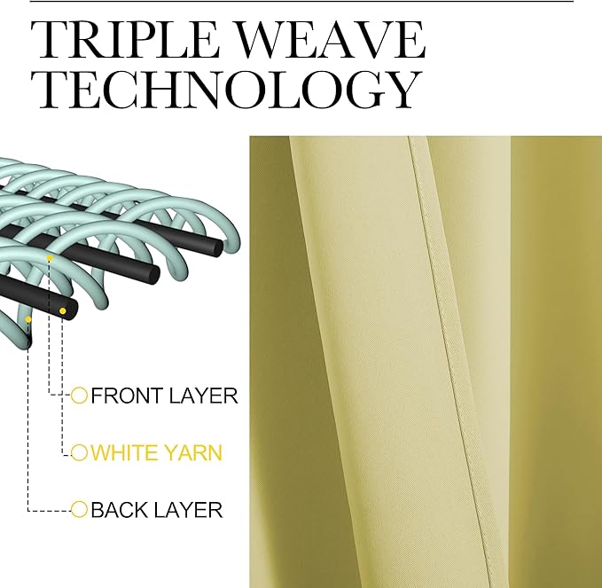 NICETOWN RV Blackout Curtains for Camper Windows, Paler Yellow, 29" Wide by 50" Long, 2 PCs, Short Blackout Curtains & Drapes, Thermal Insulated Blackout Curtain Panels for Kids Room, Play Room