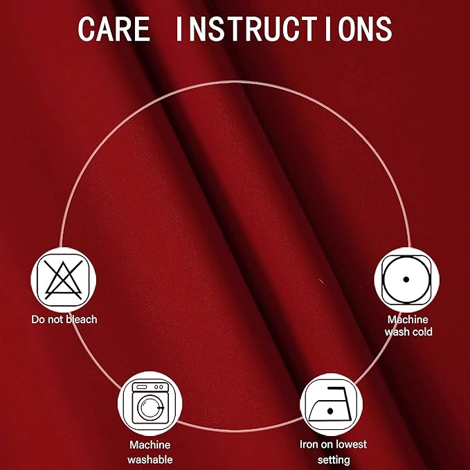 LEMOMO Red Bedroom Blackout Curtains/38 x 63 Inch Long/Set of 2 Curtain Panels/Thermal Insulated Room Darkening Curtains for Bedroom