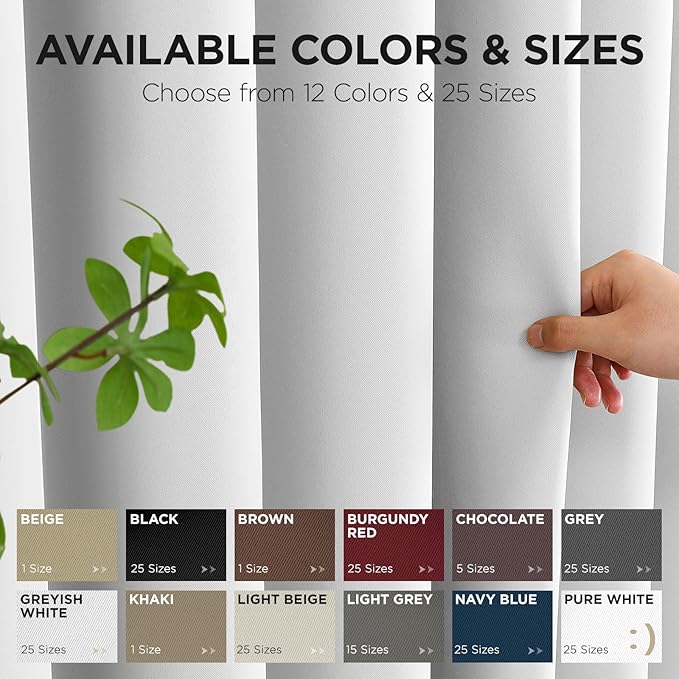 Joydeco Blackout Patio Sliding Door Curtains 108 Inches Long, Grommet Privacy Room Divider Curtains, Extra Wide Thermal Blackout Drapes for Bedroom Living Room (Greyish White 100Wx108L, 1 Panel)