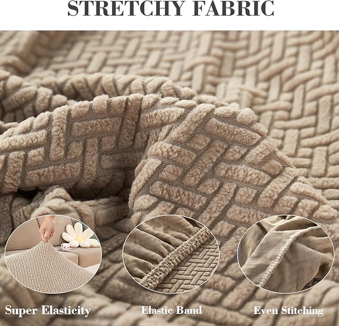 Sofa Covers Couch Covers for Sofa Pet Friendly Couch Cushion Covers Universal Sofa Covers Washable Stretch Slipcovers for Sectional Sofa (Light Coffee,Extra Large Single Seat Cover)