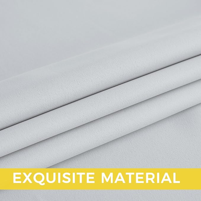 NICETOWN Room Darkening Draperies Curtains Panels, 2 Panels Greyish White W52 x L63