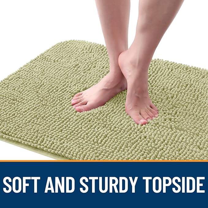 OLANLY Dog Door Mat for Muddy Paws 59x32, Absorbs Moisture and Dirt, Absorbent Non-Slip Washable Doormat, Quick Dry Chenille Mud Mat for Dogs, Entry Indoor Entryway Carpet for Inside Floor, Vanilla