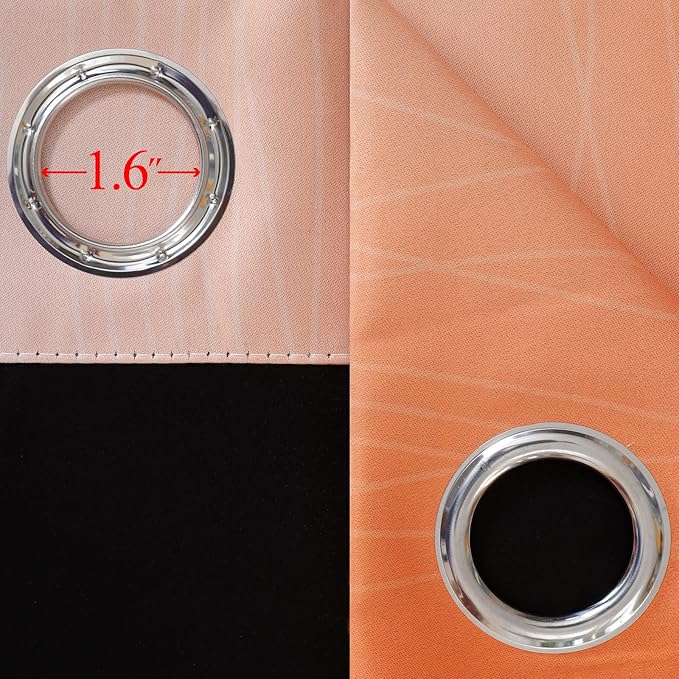 Ombre Orange and Blue Blackout Curtains 54 Inch Length 2 panels, Full Room Darkening Curtains for Bedroom, Thermal Insulated Gradient Drapes, Full Light Blocking Curtains with Grommet, 52x54 Inch