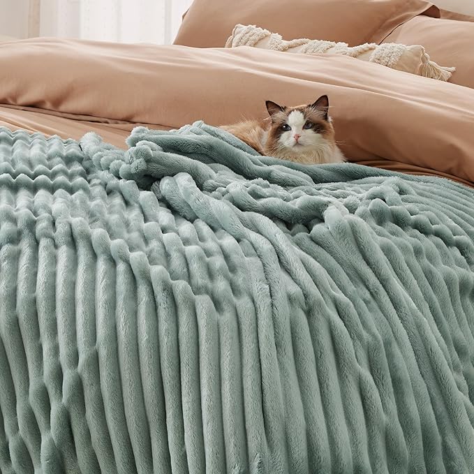 Bedsure GentleSoft Full Size Blankets for Bed - Cozy Soft Blankets for Women, Cute Large Throws for Girls, Sage Green, 84x90 Inches