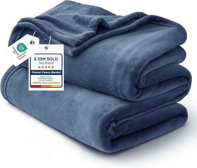 Bedsure GentleSoft Fleece Bed Blankets Full Size Mineral Blue - Soft Lightweight Plush Fuzzy Cozy Luxury Blanket Microfiber, 84x90 inches