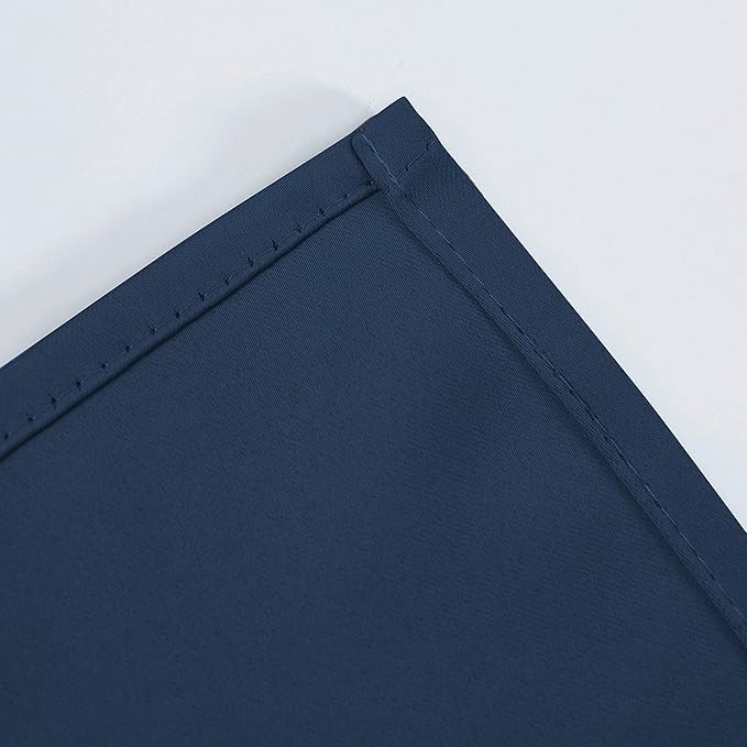 LEMOMO Navy Blue Blackout Curtains 40 x 63 Inch Length/Set of 2 Curtain Panels/Thermal Insulated Room Darkening Blackout Curtains for Bedroom
