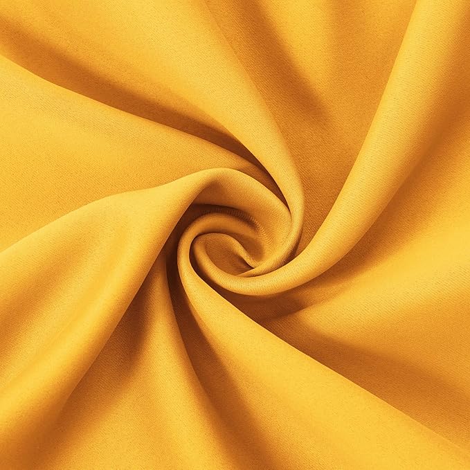 LEMOMO Yellow Thermal Blackout Curtains/52 x 95 Inch/Set of 2 Panels Room Darkening Curtains