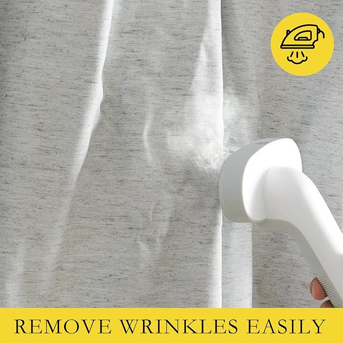 NICETOWN Grey Long Linen Full Shade Panels, 62" Wide x 120" Long, Pair of Thermal Insulated & Energy Efficiency Blackout Curtains for Living Room Windows, Lined Silky Performance Window Dressing