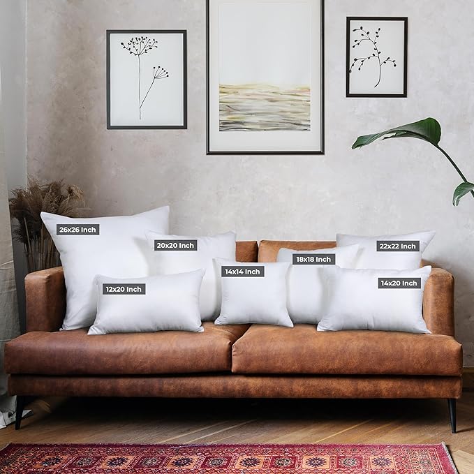 Utopia Bedding Throw Pillows (Set of 4, White) – 22 x 22 Inches Down Alternative Pillows for Bed, Sofa, and Couch - Fluffy Decorative Stuffer Pillow for Indoors & Outdoors
