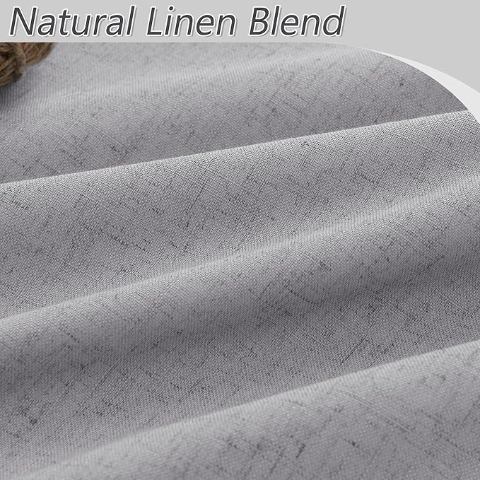 Guken Grey 100% Blackout Curtains 72 Inch Length 2 Panels Set for Living Room Bedroom Back Tab Thermal Insulated Black Out Linen Drapes Room Darkening Window Curtains 72 Inches Long