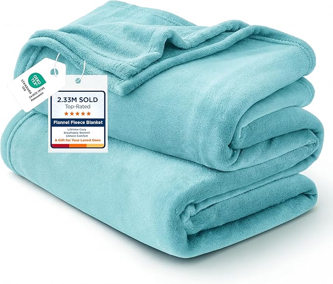 Bedsure GentleSoft Fleece King Size Blankets for Bed River Blue - Soft Lightweight Plush Cozy Fuzzy Luxury Microfiber, 108x90 inches