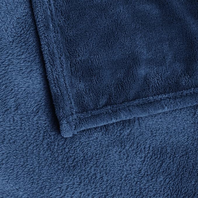 BEDELITE Fleece Blankets Queen Size Navy Blue Throw Blankets for Bed, Luxury Plush Cozy Fuzzy Blanket 90x90 inches, Super Soft Warm Lightweight Throw Blanket All Seasons Suitable