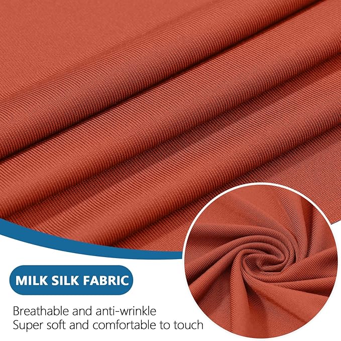 hyha Milk Silk Couch Cushion Covers, Soft Magic Sofa Covers Washable for 3 Cushion Couch, Stretch Sectional Outdoor Cushion Covers for Patio Furniture with Elastic Bottom(Large, Rust)