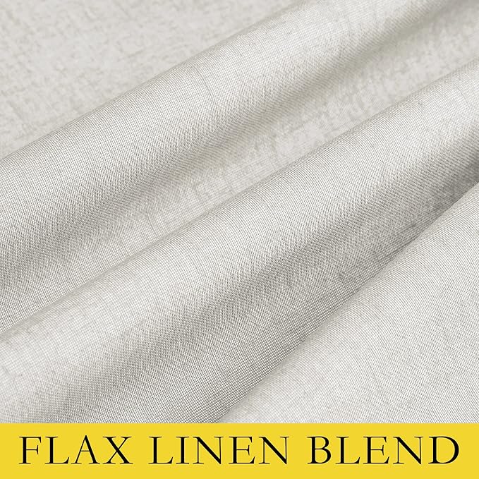 NICETOWN 100% Blackout Linen Texture Curtains 72 inches Long, Ivory, 2 Pcs, Thermal Insulated Full Blackout 2-Layer Lined Drapes, Energy Efficiency Window Draperies for Boy's Room