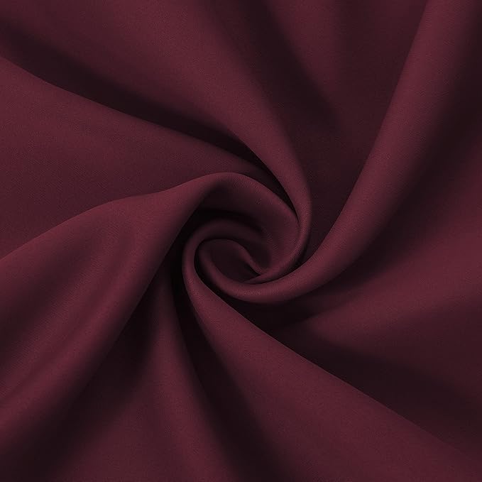 LEMOMO Burgundy Red Thermal Blackout Curtains/52 x 72 Inch/Set of 2 Panels Room Darkening Curtains for Bedroom