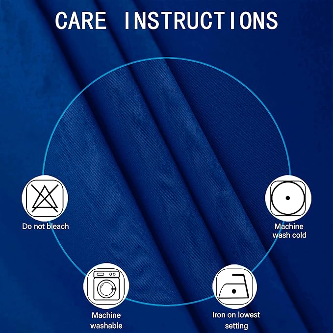 LEMOMO Blackout Curtains 52 x 63 inch/Royal Blue Curtains Set of 2 Panels/Thermal Insulated Room Darkening Bedroom Curtains