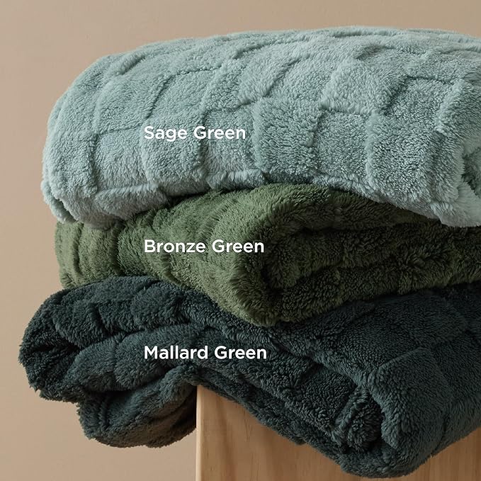 Bedsure GentleSoft Twin Blanket for Bed Bronze Green - Super Soft Cozy Spring Blankets for Kids Girls, Cute Fuzzy Fleece Throws for Bedroom Couch, 60x80 Inches
