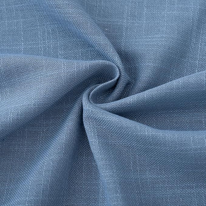 Denim Blue Curtains for Living Room Back Tab Modern Farmhouse Semi Sheer Blue Curtains 84 inches Long 2 Panels Set Muted Neutral Window Curtain for Dining Room Bedroom 52x84