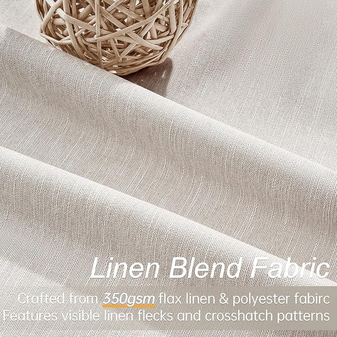 Long Curtains 108 inch Long 2 Panels,Total Blackout Curtain Wide Elegant Sunroom Completely Shaded Drapes for Sliding Door Back Tab Pleated Heading Tape with Hooks, Oatmeal Beige 52x108