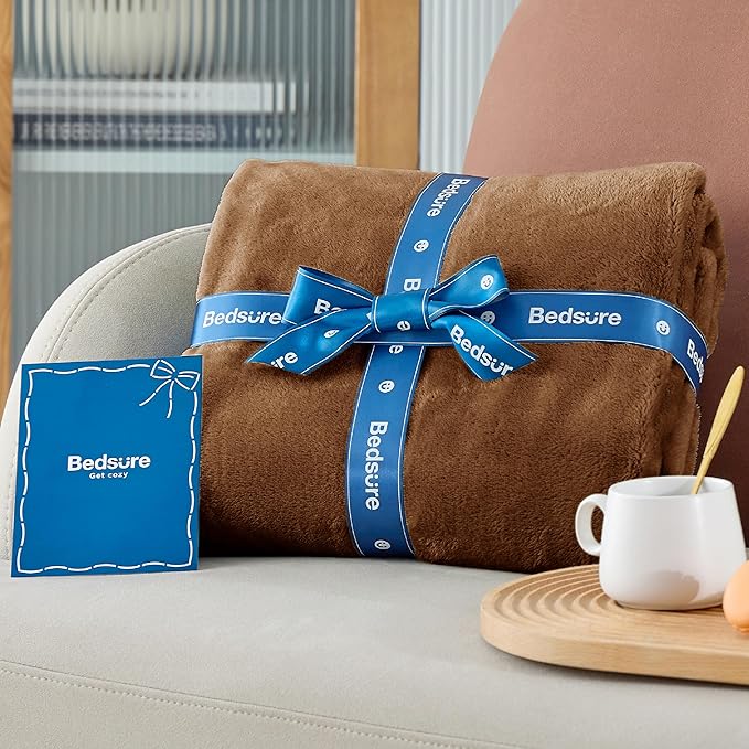 Bedsure GentleSoft Fleece Bed Blankets Full Size Orange - Soft Lightweight Plush Fuzzy Cozy Luxury Blanket Microfiber, 84x90 inches