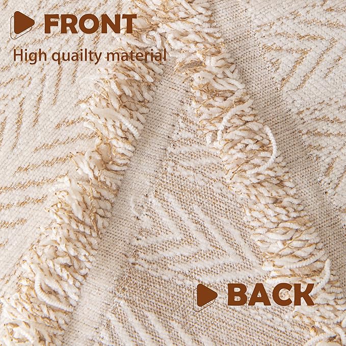 Boho Chenille Couch Cover for Dogs, Non Slip Sofa Cover, Couch Slipcover Covers for 3 Cushion, Furniture Protector with Tassels for Pets Washable, 91"x150", Fishbone Beige