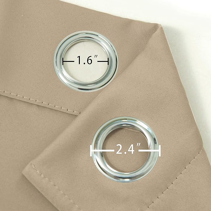 LEMOMO Beige Blackout Curtains/52 x 108 Inch/Set of 2 Panels Room Darkening Curtains for Bedroom