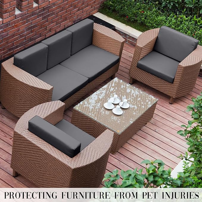 Outdoor Cushion Covers Set,14PCS Patio Furniture Couch Seat Slipcovers, Replacement for Sofa Sectional Chair(Cover，Only)