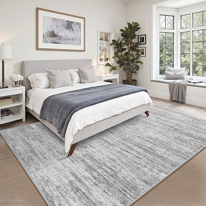 8x10 Area Rugs for Living Room,Modern Abstract Non-Slip Backing Washable Rugs,Soft Thin Large Area Rug，Stain Resistant Carpets for Bedroom Dining Room Home Decor