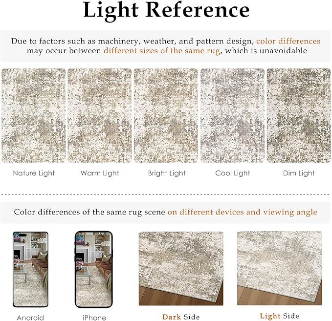 Beige Area Rug 4x6 Machine Washable Modern Abstract Office Carpet Neutral Non Slip Indoor Entry Low Pile Soft Non Shedding Small Mat Bedroom Throw Rug for Kitchen Laundry Dining Room