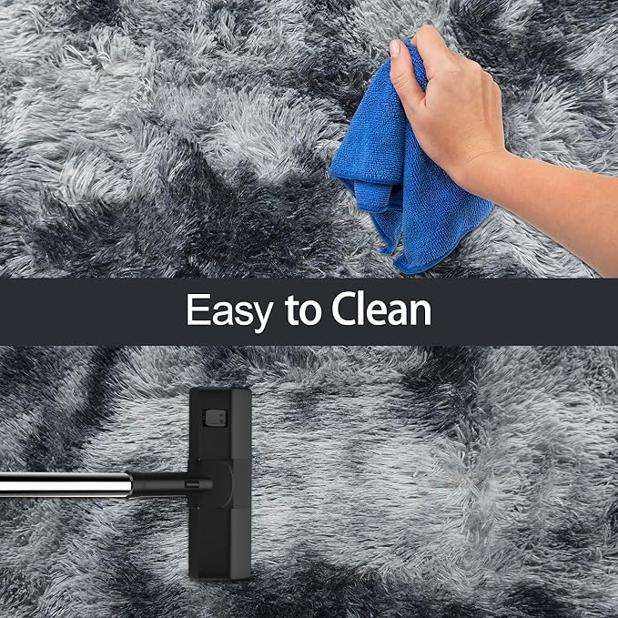 Tie-Dyed Dark Grey 2x8 Machine Washable Runner Rugs for Hallway Soft Fluffy Shaggy Bedside Rugs for Bedroom Living Room Indoor Floor Carpet for Kids Girls and Boys Nursery Rooms Home Decor Aesthetic