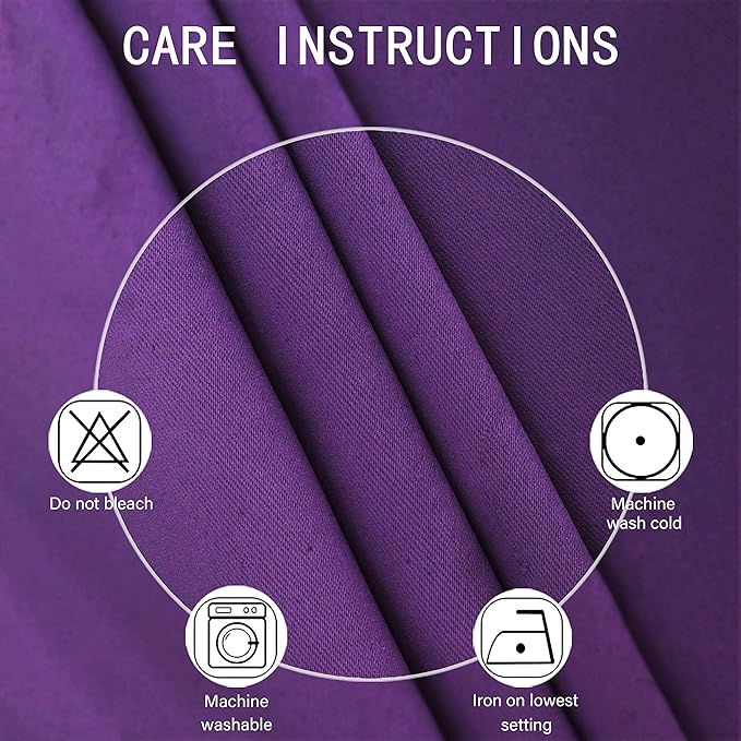 LEMOMO Purple Thermal Blackout Curtains/38 x 54 Inch/Set of 2 Panels Room Darkening Curtains for Bedroom