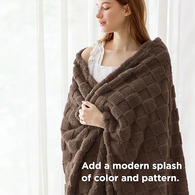 Bedsure GentleSoft Twin Blanket for Bed Brown - Super Soft Cozy Blankets for Kids Girls, Cute Fuzzy Fleece Throws for Bedroom Couch, 60x80 Inches