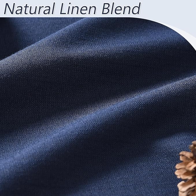 Guken Navy Blue 100% Blackout Curtains 108 Inch Length 2 Panels Set for Living Room Bedroom Back Tab Thermal Insulated Black Out Linen Drapes Room Darkening Window Curtains 108 Inches Long