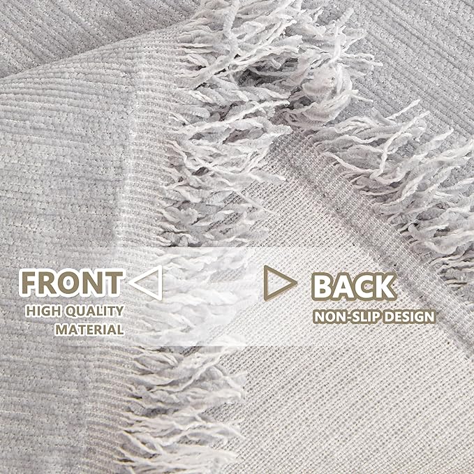 MYSKY HOME Sofa Cover for Dogs Washable for Loveseat, Boho Couch Cover Cover for Sofa, Couch Cover Blanket Soft Thick Durable Tassel Sofa Slipcovers Furniture Protector, 71"x 118", Light Gery