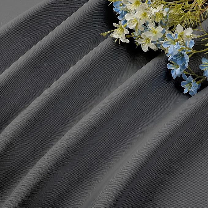 CUCRAF Light Grey Blackout Curtains 54 inch Length 2 Panels Set, Rod Pocket Room Darkening Drapes for Bedroom Living Room, Insulated Thermal Light Blocking Window Curtain (W52 x L54 Inch)