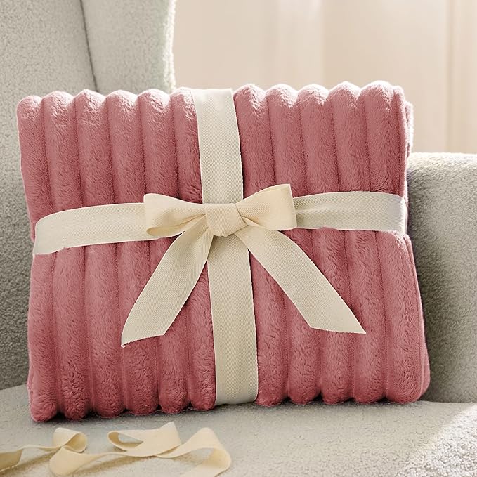 Bedsure GentleSoft Brick Dust Fleece Throw Blanket for Couch - Cozy Soft Blankets for Women, Cute Small Throws for Girls, 50x60 Inches