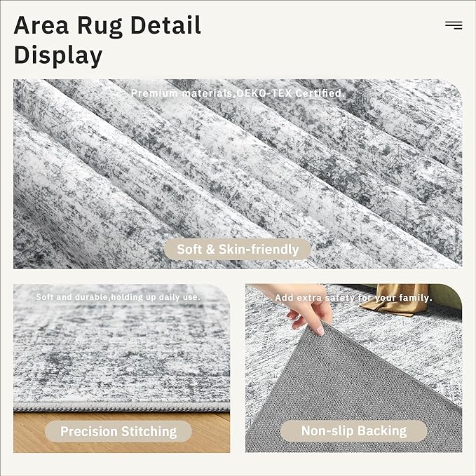 Soalmost 3x20 Hallway Runner Rug - Extra Long Carpet Runners for Hallways 20ft Non Slip Stain Resistant Rugs Runner for Living Room Bedroom 20 Feet Floor Carpet for Kitchen, Grey