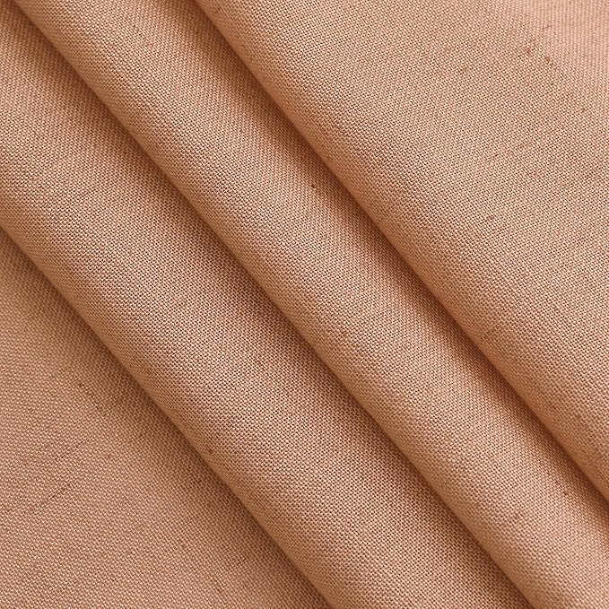 Nanspring Peach Quartz Linen Curtains 108 Inch Length 2 Panel Set Back Tab Loop Pocket Light Filtering Semi Sheer Boho Style Extra Long Drapes for High Ceiling Living Room 52x108