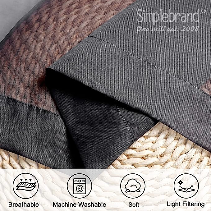 Simplebrand Black Sheer Curtains 120 Inches Long, Extra Long Rod Pocket Solid Color Window Sheer Curtain Panels, Elegant Curtains & Drapes for Living Room, Bedroom 2 Panels (Black, 2x42x120'')