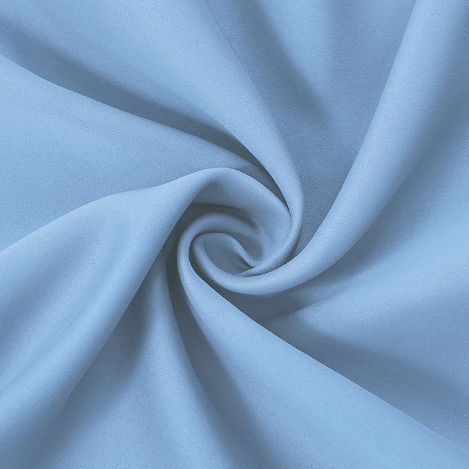 LEMOMO Sky Blue Thermal Blackout Curtains/52 x 63 Inch/Set of 2 Panels Room Darkening Curtains