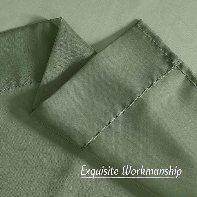 NICETOWN Forest Green Sheer Curtains 96inches Long for Living Room, Grommet Voile Sheer Light Filtering Window Treatments for Bedroom, Sage Green, W54 x L96, Set of 2
